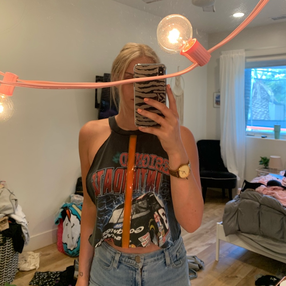 Graphic LF tank top.